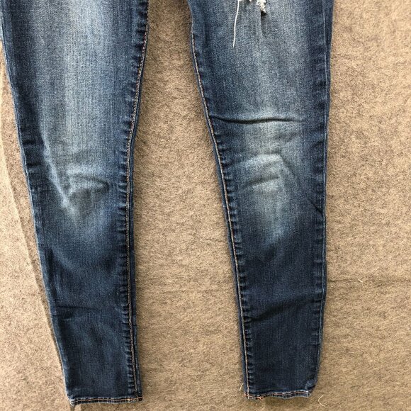 Abercrombie Kids Girls Size 14 Slim Skinny Jeans Blue Distressed - Picture 4 of 8